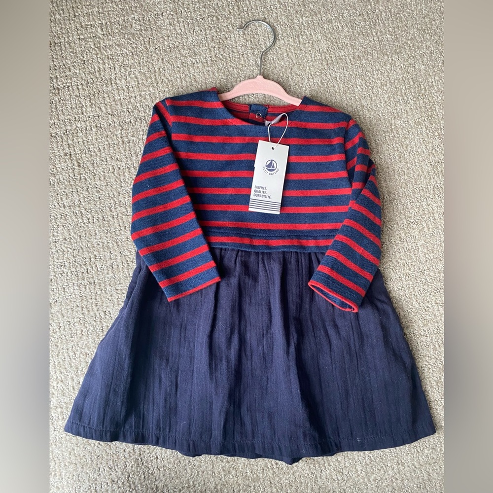 NWT Petit Bateau Dress, 18m